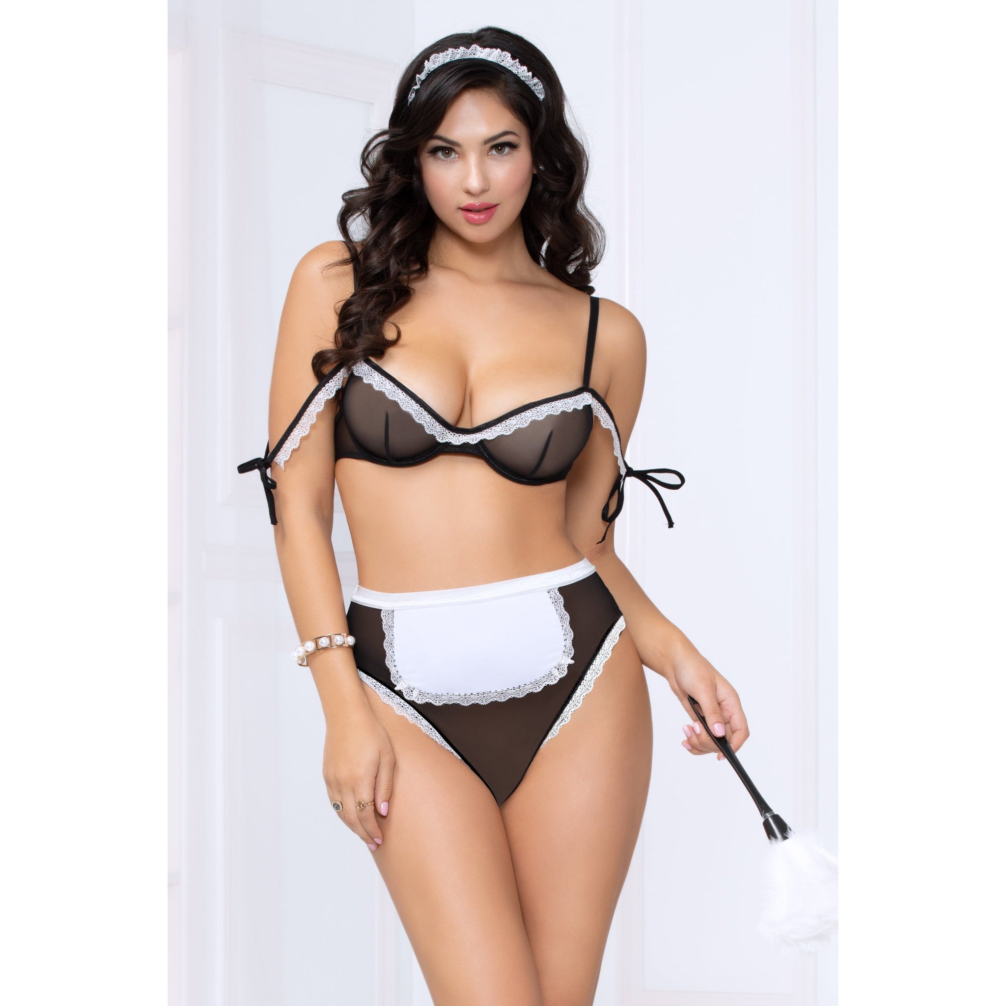 3pc French Maid Bedroom Costume - Black/white - One Size – Sex-Deviant-Shop