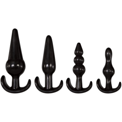 4 Piece Anal Plug Kit - Black