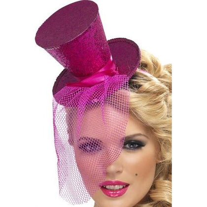 Mini Top Hat on Headband - Hot Pink