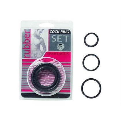 Rubber Cock Ring Set - Black